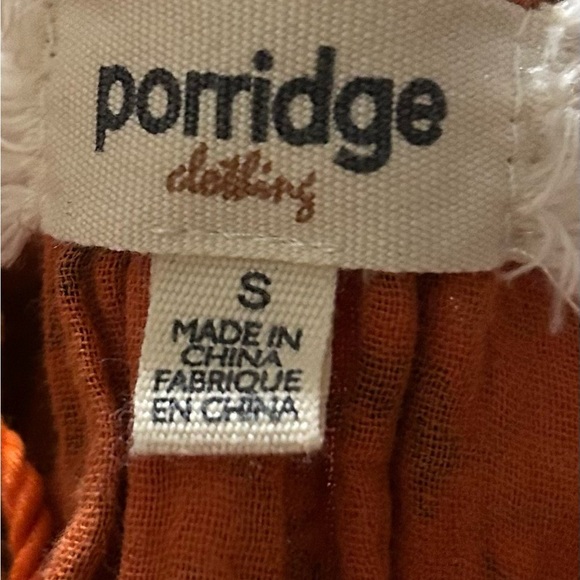 Anthropologie Porridge cotton long sleeve tie neck elastic waist shirt top Sz S - Picture 10 of 10